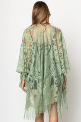 Kimono élégant à franges en dentelle