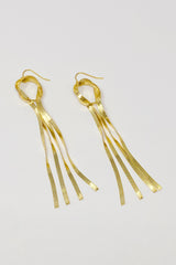 Boucles d'oreilles pendantes chaîne à chevrons