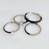 Juego de 4 anillos con glamour pastel