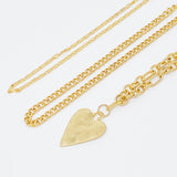 Juego de 3 collares de cadena a capas con dije de corazón