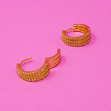 Boucles d'oreilles Huggie triple brillance