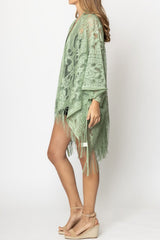 Kimono élégant à franges en dentelle