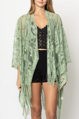 Kimono élégant à franges en dentelle
