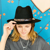Sombrero Fedora con banda de leopardo