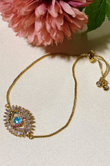 Pulsera deslizante con ojos de cristal