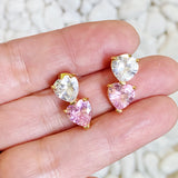 Boucles d'oreilles deux couleurs d'amour