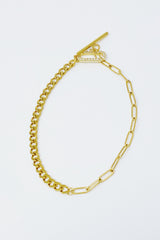 Tobillera Glam con cadena mixta