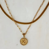 Collier initial à double chaîne