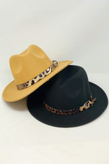 Sombrero Fedora con banda de leopardo