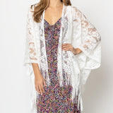 Kimono élégant à franges en dentelle
