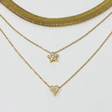 Collar de cadena estilo espiga con grapas