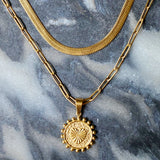 Collier initial à double chaîne