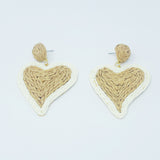 Pendientes de rafia con corazón Sunny Days
