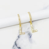 Crystal Initial Drop Earrings