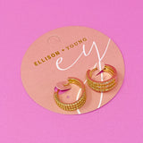 Boucles d'oreilles Huggie triple brillance