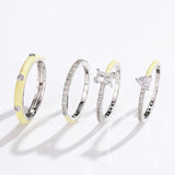Juego de 4 anillos con glamour pastel