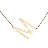 Gold initial necklace for women, Letter M necklace, initial pendant, personalized necklaces from Online Jewelry Boutique Ellison + Young