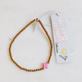 So Very Blessed Cross Gold Beaded Stretch Bracelet