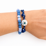 Color Splash Beaded Stretch Bracelet Set – Layered Stackable Duo