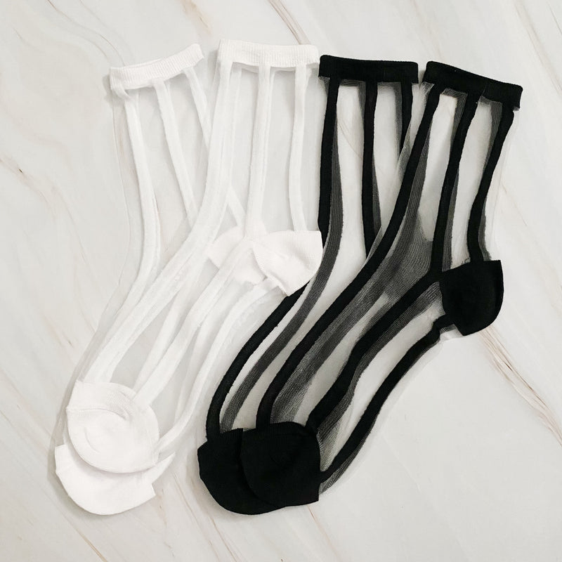 Lot de 2 paires de chaussettes transparentes Chic In Line