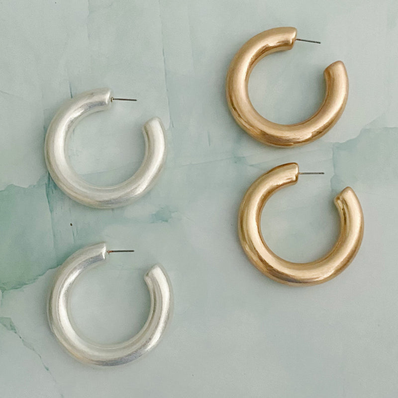 Round And Smooth Large Hoop Earrings