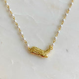 Cowgirl Boot Pearl Chain Necklace