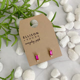 Aretes de piedra talla baguette