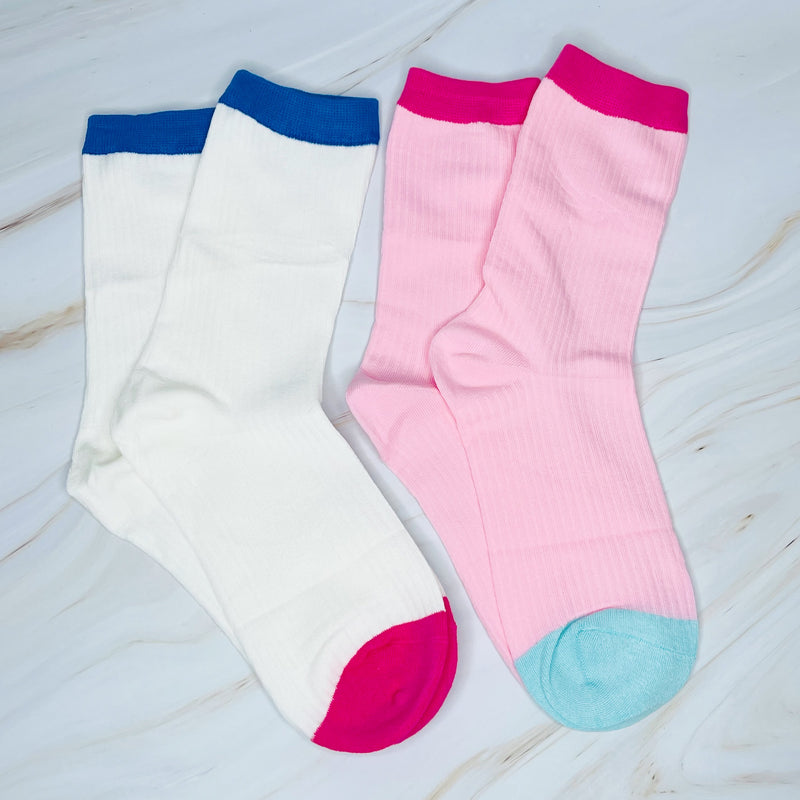 Color Block Socks Set Of 2