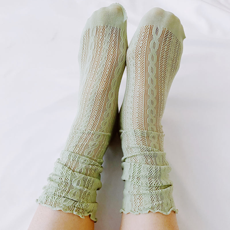 Slouch Crochet Lace Socks Set Of 2