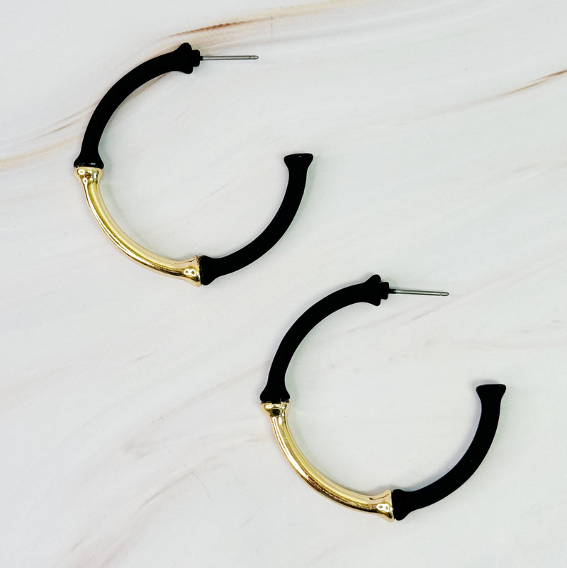 Color Coated Bamboo Hoop Earrings