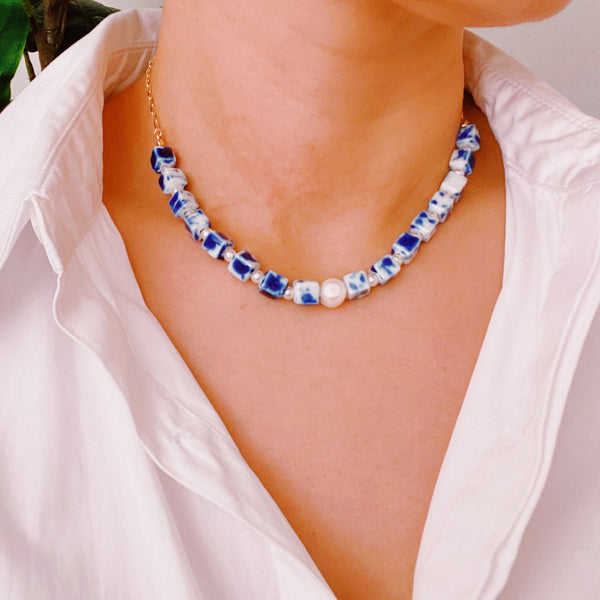 Collar de perlas de agua dulce Santorini Touch
