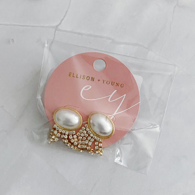 Pearl Button Cascade Shine Earrings