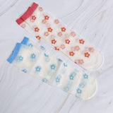Mini Flower Sheer Socks Set Of 2 Pairs