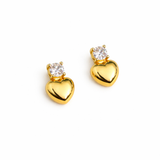 Sparkle Over Heart Stud Earrings
