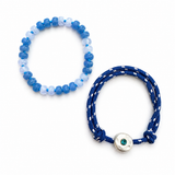 Color Splash Beaded Stretch Bracelet Set – Layered Stackable Duo