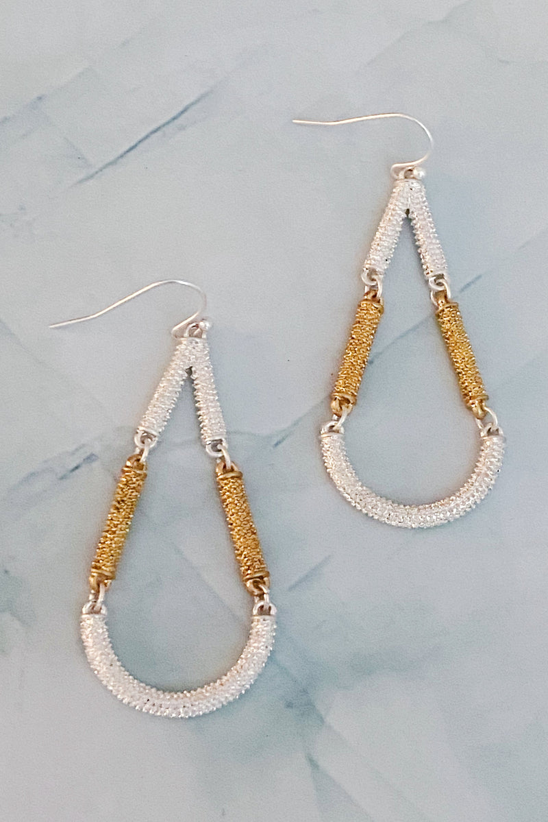 Two Toned Swing Dangle Earrings