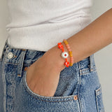 Color Splash Beaded Stretch Bracelet Set – Layered Stackable Duo