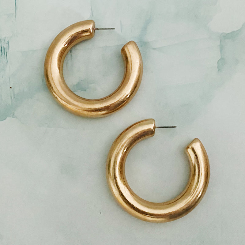 Round And Smooth Large Hoop Earrings
