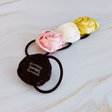 Hand Picked Satin Rose Hair Tie Set of 4