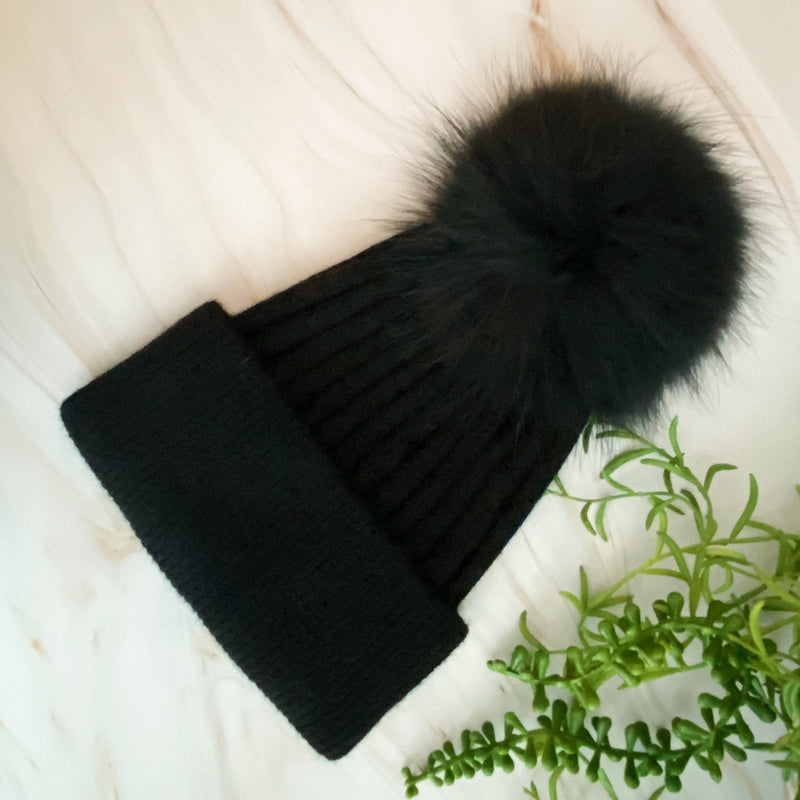 Pure Angora Genuine Fur Luxe Beanie