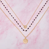 Disc & Beaded Chain Necklace Set Of 3