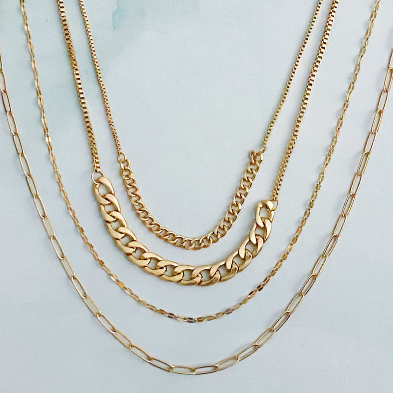 Brooklyn Four Chains Necklace Set Of 3