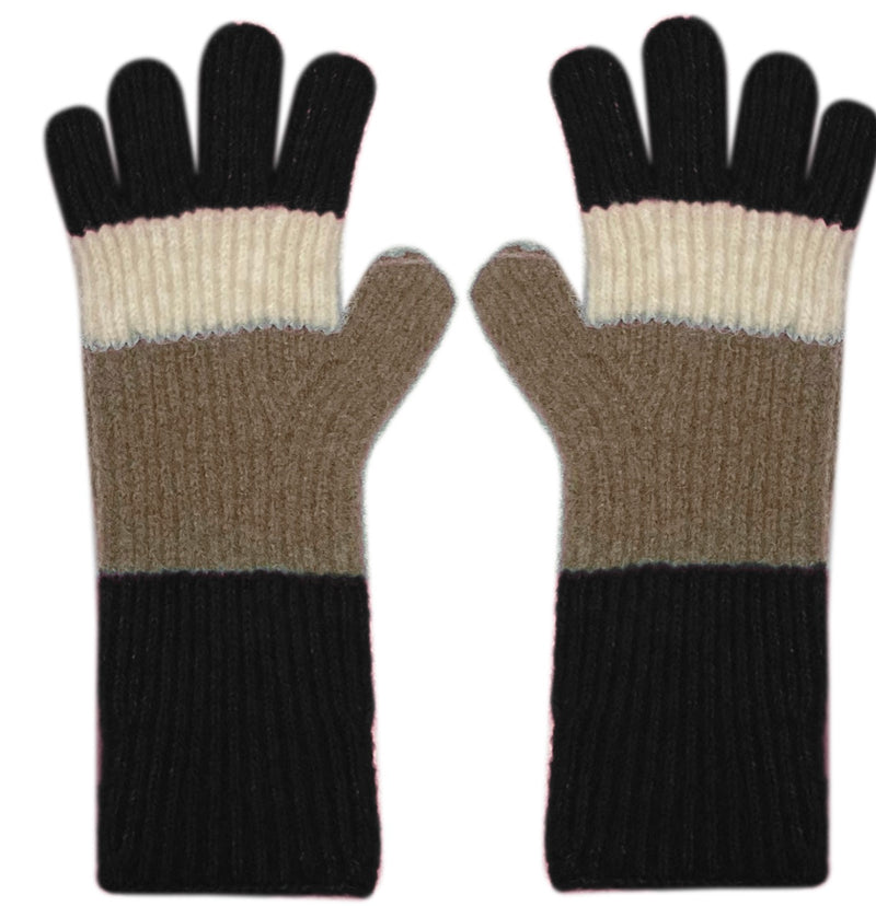 Cozy Color Stripes Long Gloves