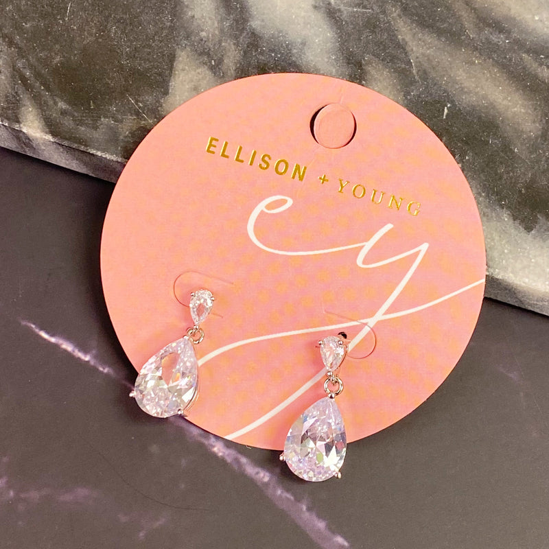 Crystal Clear Teardrop Earrings