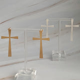 Satin Finish Cross Earrings