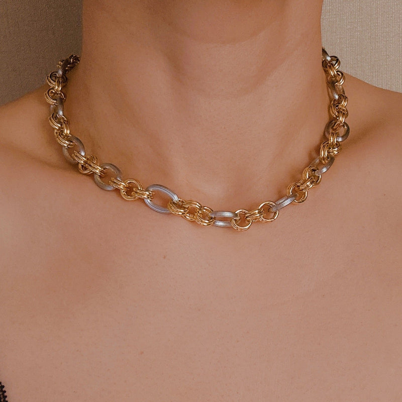 A Statement Two Tone Chain Necklace