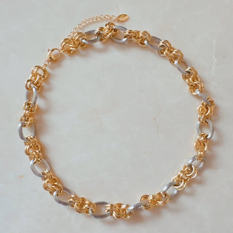 A Statement Two Tone Chain Necklace