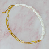 Chain And Shell Pearl Necklace