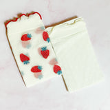 Juego de 2 pares de calcetines transparentes con lunares y fresas