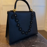 Beaded-Flower-Necklace-In-Black